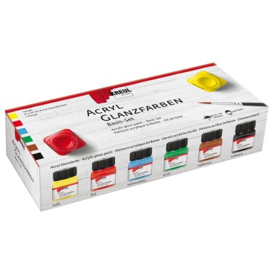Vopsea acrilica lucioasa Basic Kreul 6/set