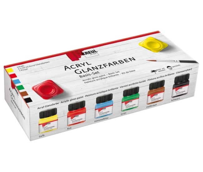 Vopsea acrilica lucioasa Basic Kreul 6/set