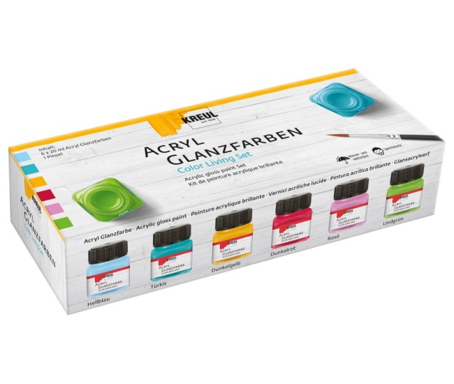 Vopsea acrilica lucioasa Kreul Color 20 ml 6/set