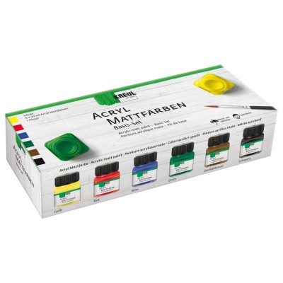 Vopsea acrilica mata Kreul Basic 20 ml 6/set