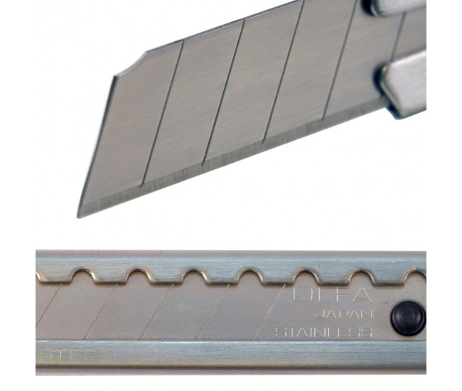 Cutter profesional OLFA, otel inoxidabil, 9mm lama cu auto-blocare + doua lame bonus 9 mm Cutter profesional OLFA, otel inoxidabil, 9mm lama cu auto-blocare + doua lame bonus 9 mm