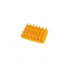 Perie soft pentru masaj si indepartarea parului de caine si pisica, plastic, galben, 90x64x38 mm