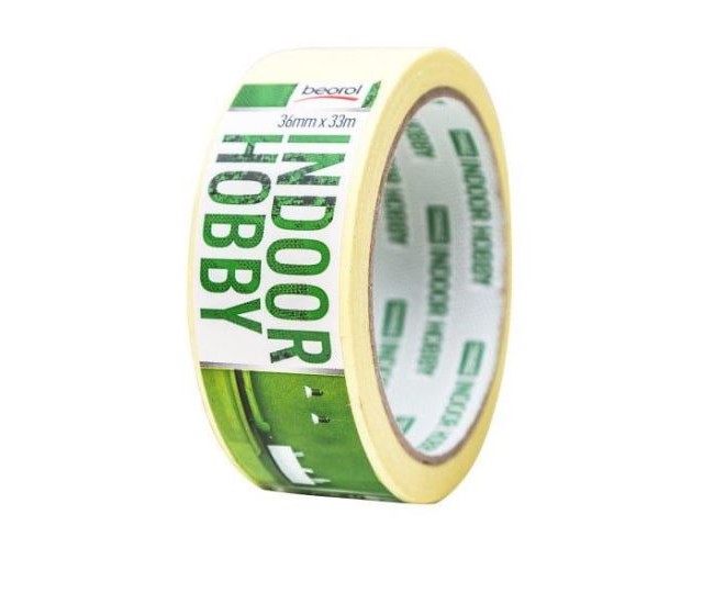 Banda acoperire Indoor Hobby, 36 mm x 33 m, 60 grade, BEOROL Banda acoperire Indoor Hobby, 36 mm x 33 m, 60 grade, BEOROL