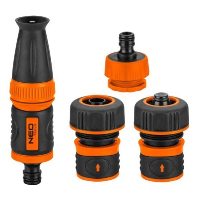 Set de stropit, duza furtun cu accesorii, 4 piese, 3/4, NEO 