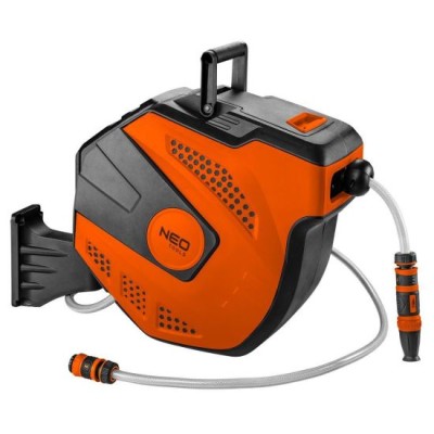 Furtun cu tambur/rola pentru gradina, retractabil/automat, pentru perete, 1/2, 20 m, NEO