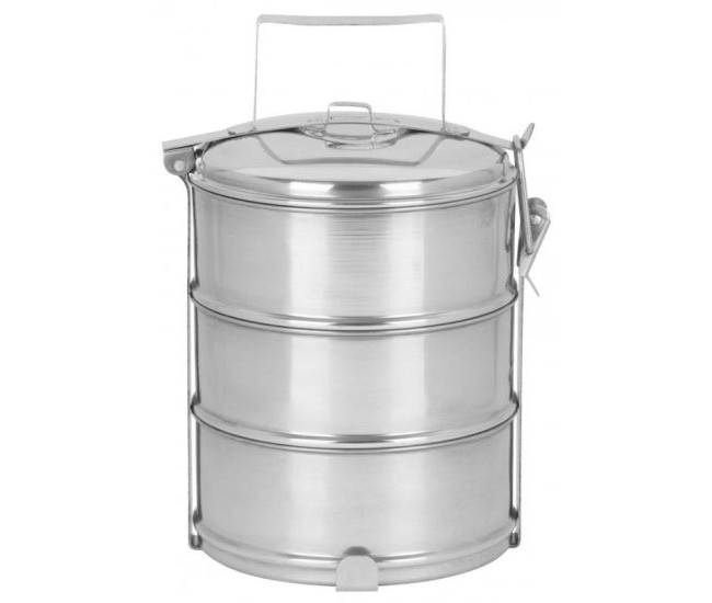 Recipiente pentru transport mancare, inox, set 3 buc, 16x26 cm, 3x1.2 L Recipiente pentru transport mancare, inox, set 3 buc, 16x26 cm, 3x1.2 L