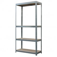 Raft depozitare, metalic, MDF, 4 polite, 150 kg, 70x30x150 cm