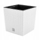 Ghiveci decorativ de flori, patrat 40x40x40.8 cm, imitatie ratan, alb, Rato Ghiveci decorativ de flori, patrat 40x40x40.8 cm, imitatie ratan, alb, Rato