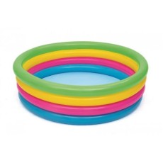 Piscina gonflabila pentru copii, rotunda, curcubeu, 157x46 cm, Bestway Rainbow 