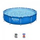 Piscina structura metalica, rotunda, cu filtru, albastru, 366x76 cm, Bestway Steel Pro Piscina structura metalica, rotunda, cu filtru, albastru, 366x76 cm, Bestway Steel Pro