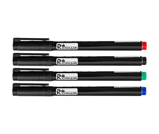 Marker permanent subtire, 4 culori, set 36 buc, Richmann Marker permanent subtire, 4 culori, set 36 buc, Richmann