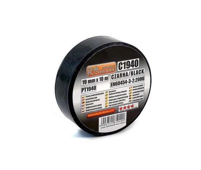 Banda izolat, 19 mm x 10 m, neagra, Richmann Exclusive Banda izolat, 19 mm x 10 m, neagra, Richmann Exclusive