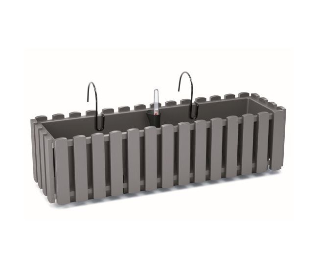Jardiniera decorativa, suport metalic, sistem irigare, gri, 58x18x16.2 cm, Boardee Fencycase W Jardiniera decorativa, suport metalic, sistem irigare, gri, 58x18x16.2 cm, Boardee Fencycase W