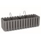 Jardiniera decorativa, suport metalic, sistem irigare, gri, 58x18x16.2 cm, Boardee Fencycase W Jardiniera decorativa, suport metalic, sistem irigare, gri, 58x18x16.2 cm, Boardee Fencycase W