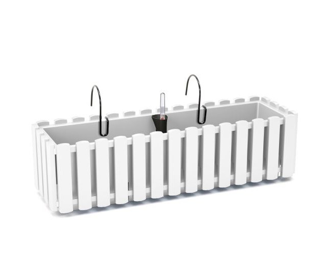 Jardiniera decorativa, suport metalic, sistem irigare, alb, 58x18x16.2 cm, Boardee Fencycase W Jardiniera decorativa, suport metalic, sistem irigare, alb, 58x18x16.2 cm, Boardee Fencycase W
