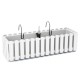 Jardiniera decorativa, suport metalic, sistem irigare, alb, 58x18x16.2 cm, Boardee Fencycase W Jardiniera decorativa, suport metalic, sistem irigare, alb, 58x18x16.2 cm, Boardee Fencycase W