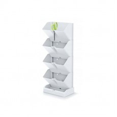 Ghivece decorative de flori, modular, alb, 4x1 L, set 4 buc, 19.5x11.4x47.5 cm, Mini Cascade