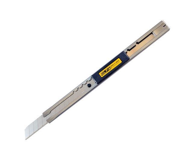 Cutter profesional OLFA, otel inoxidabil, 9mm lama cu auto-blocare + doua lame bonus 9 mm Cutter profesional OLFA, otel inoxidabil, 9mm lama cu auto-blocare + doua lame bonus 9 mm