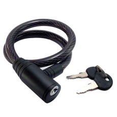 Lacat antifurt pentru bicicleta, cablu din otel acoperit in PVC 12x650mm + 2 chei