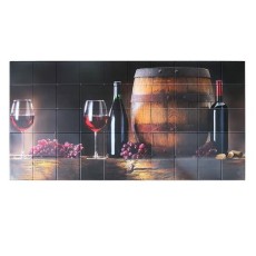 Panou decorativ, PVC, model vin, maro si negru, 96x48.5 cm Panou decorativ, PVC, model vin, maro si negru, 96x48.5 cm