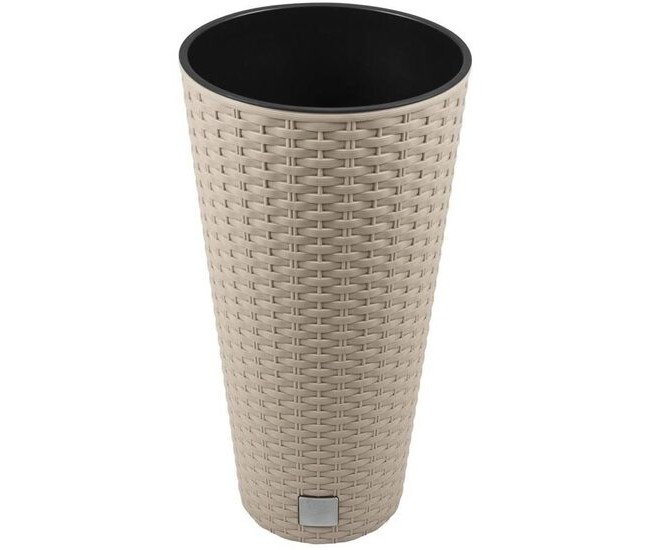 Ghiveci decorativ de flori, Prosperplast, Rato, imitatie ratan, rotund, inalt, cafeniu, 25x47.6 cm Ghiveci decorativ de flori, Prosperplast, Rato, imitatie ratan, rotund, inalt, cafeniu, 25x47.6 cm