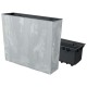 Jardiniera decorativa, Urbi Case Beton Effect, 58x18x49.8 cm, gri deschis, Prosperplast