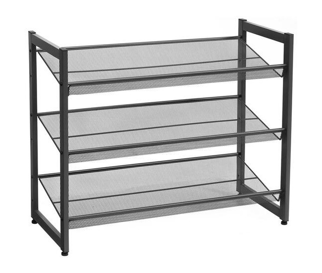 Suport depozitat incaltaminte, Songmics, 3 polite, metal, negru, 74x30.7x62.8 cm Suport depozitat incaltaminte, Songmics, 3 polite, metal, negru, 74x30.7x62.8 cm