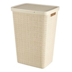 Cos rufe, Curver, 2 manere, capac, bej, 58 L, 43x34x60 cm Cos rufe, Curver, 2 manere, capac, bej, 58 L, 43x34x60 cm