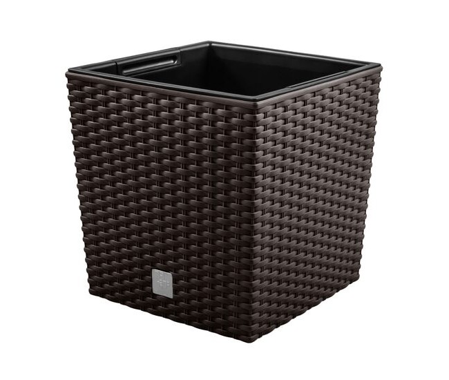 Ghiveci de flori, Prosperplast, Rato Low, patrat, imitatie ratan, maro, 22.3x22.3x22.8 cm Ghiveci de flori, Prosperplast, Rato Low, patrat, imitatie ratan, maro, 22.3x22.3x22.8 cm