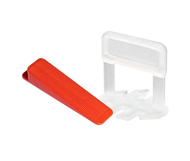 Set de nivelare si aliniere a placilor ceramice, distantiere 500 buc x 2 mm, pene 100 buc, Beorol Set de nivelare si aliniere a placilor ceramice, distantiere 500 buc x 2 mm, pene 100 buc, Beorol