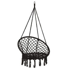 Hamac brazilian, tip scaun, Springos, negru, max 150kg, 79x80x120 cm