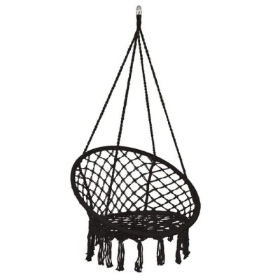 Hamac brazilian, tip scaun, Springos, negru, max 150kg, 79x80x120 cm