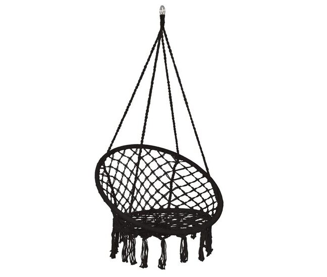 Hamac brazilian, tip scaun, Springos, negru, max 150kg, 79x80x120 cm Hamac brazilian, tip scaun, Springos, negru, max 150kg, 79x80x120 cm