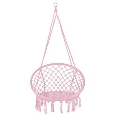 Hamac brazilian, tip scaun, Springos, roz, max 150kg, 79x80x120 cm