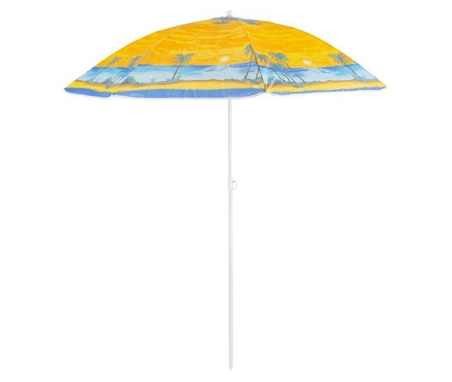 Umbrela plaja, Strend Pro, cu manivela, model insula, galben, 180 cm Umbrela plaja, Strend Pro, cu manivela, model insula, galben, 180 cm