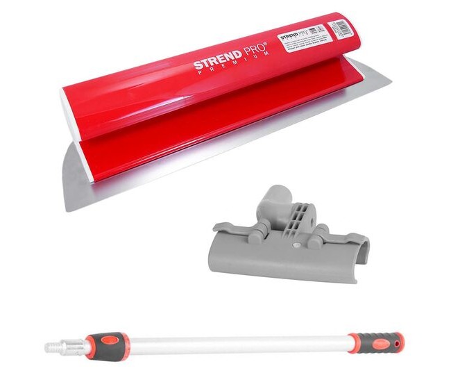 Set gletiera profesionala, inox, 80 cm x 0.3 mm, suport, maner prelungitor, Strend Pro Set gletiera profesionala, inox, 80 cm x 0.3 mm, suport, maner prelungitor, Strend Pro