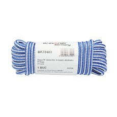 Franghie PP, impletita, alb si albastru, 10 mm, 10 m, Breckner Germany