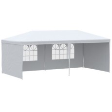 Pavilion pentru gradina/comercial, cadru metalic, 4 pereti, pliabil, alb, 5.85x2.95x2.55 m Pavilion pentru gradina/comercial, cadru metalic, 4 pereti, pliabil, alb, 5.85x2.95x2.55 m