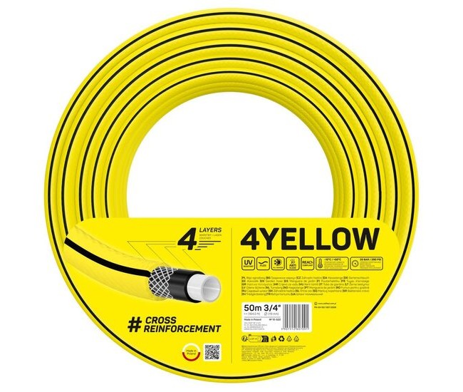 Furtun gradina, Cellfast Yellow, 4 straturi, 3/4, 50 m Furtun gradina, Cellfast Yellow, 4 straturi, 3/4, 50 m