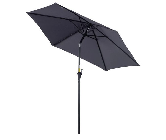 Umbrela gradina/terasa, stalp aluminiu, cu inclinatie, manivela, gri inchis, 270 cm Umbrela gradina/terasa, stalp aluminiu, cu inclinatie, manivela, gri inchis, 270 cm