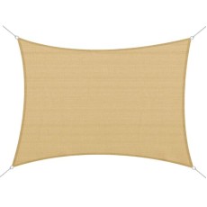 Copertina parasolar, dreptunghiulara, polietilena, cu sfoara pentru fixare, inele metalice, bej, 6x4 m