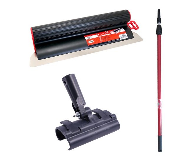 Set gletiera profesionala, inox, 40 cm x 0.3 mm, adaptor, maner prelungitor 1.2-2.2 m, Lanoliv Set gletiera profesionala, inox, 40 cm x 0.3 mm, adaptor, maner prelungitor 1.2-2.2 m, Lanoliv