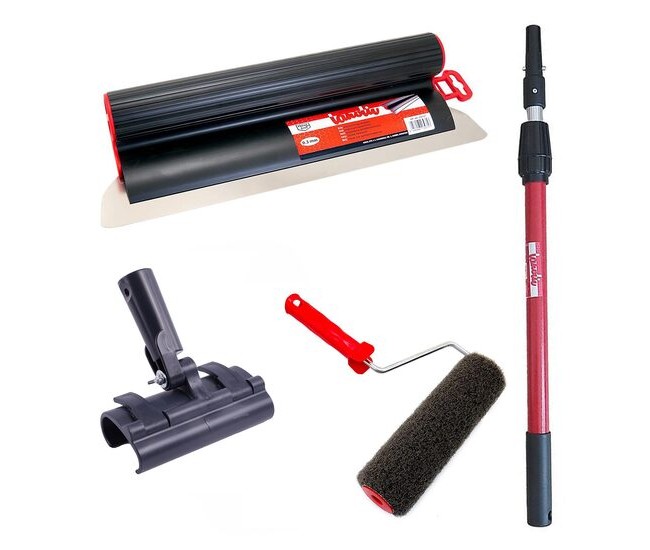 Set gletiera profesionala, inox, 60 cm x 0.3 mm, adaptor, maner prelungitor 0.73-1.2 m, rola gletuit, Lanoliv Set gletiera profesionala, inox, 60 cm x 0.3 mm, adaptor, maner prelungitor 0.73-1.2 m, rola gletuit, Lanoliv