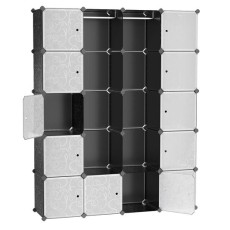 Dulap modular, Artool, plastic, 11 compartimente si 2 spatii pentru haine, 143x36x178 cm