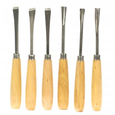 Dalti sculptura lemn, set 6 buc, 16.5 cm, Drel