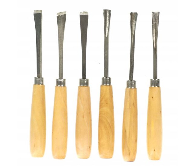 Dalti sculptura lemn, set 6 buc, 16.5 cm, Drel Dalti sculptura lemn, set 6 buc, 16.5 cm, Drel