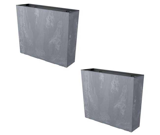 Set 2 jardiniere decorative, gri, 58x18x49.8 cm, Urbi Case Beton Effect Set 2 jardiniere decorative, gri, 58x18x49.8 cm, Urbi Case Beton Effect