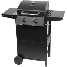 Gratar gradina, grill dreptunghiular, cu gaz, 2 arzatoare, cu roti, capac, rafturi, BBQ Andora