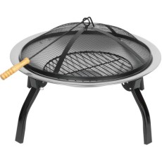 Vatra de foc cu gratar de gradina, grill rotund, metal, 57x40 cm, Strend Pro BBQ Mara