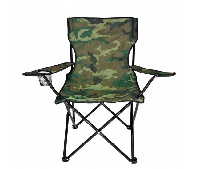 Scaun pliabil gradina, camping, pescuit, camuflaj verde, cu suport pahar/sticla, husa, max 120 kg, 50x50x80 cm, Chomik Scaun pliabil gradina, camping, pescuit, camuflaj verde, cu suport pahar/sticla, husa, max 120 kg, 50x50x80 cm, Chomik